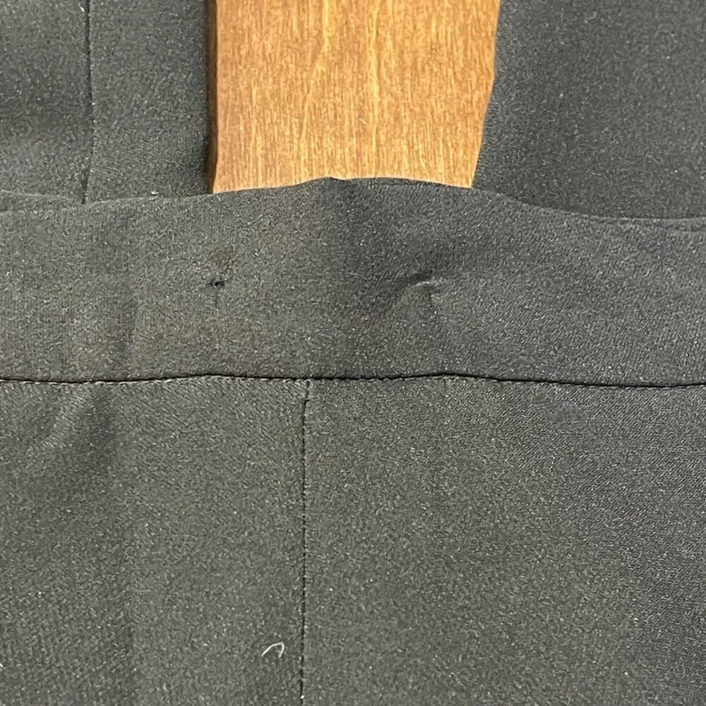 Vintage WORTH Pure Silk Dress Pants Women's Size 8 Black Fully Lined High Waist - Picture 6 of 13
